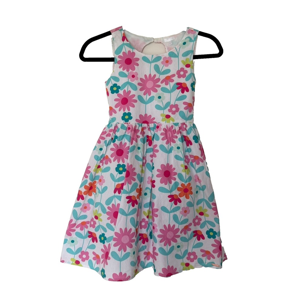 Tahari‎ Girl Floral Sleeveless Party Dress Size 8 Multicolor Knee Length Pink